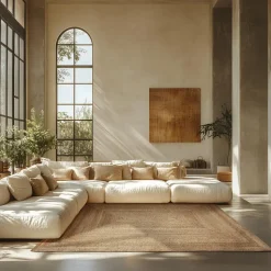 tectake® Handgeweven vloerkleed Glim van jute, boho-stijl 200 x 290 cm