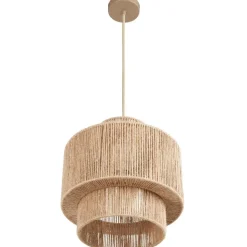 tectake Hanglamp Allegra van jute in boho-stijl, 40W, Natuur