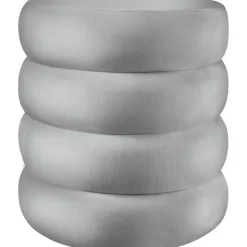 tectake Hocker Altu, gestoffeerd, opbergruimte, Fluweellook Grijs