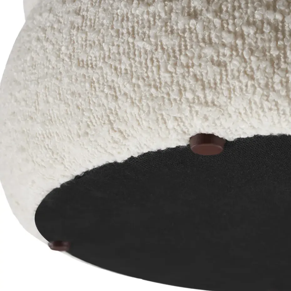 tectake Hocker Altu, gestoffeerd, opbergruimte, Bouclé Crèmewit