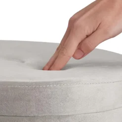 tectake Hocker Ava gestoffeerd in fluweellook 300kg met opbergruimte