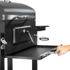 tectake Houtskoolbarbecue in hoogte verstelbaar, Zwart