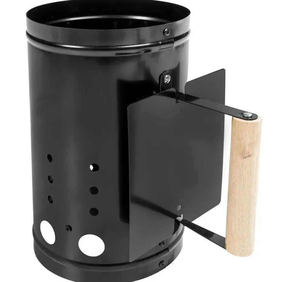 tectake Houtskoolstarter met hitteschild, Zwart