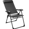 tectake Inklapbare campingstoel Müritz met hoofdkussen, aluminium, Antraciet