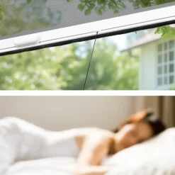 tectake Insectenwerend rolgordijn - 130 x 160 cm - Wit