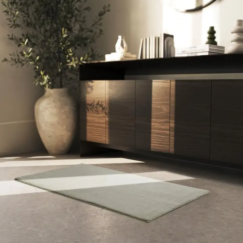 tectake® Kortpolig vloerkleed Soft Zone 60 x 110 cm - Zandkleur