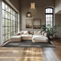 tectake® Kortpolig vloerkleed Soft Zone 160 x 230 cm - Antraciet