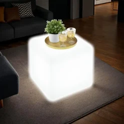 tectake Lichtkubus Luminous Cube, LED, met afstandsbediening, Wit