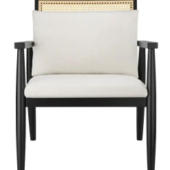 tectake Loungestoel Manuela met Weens vlechtwerk en extra kussen, Wit