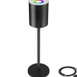 tectake Moderne tafellamp Corly, LED, 7 lichtkleuren, dimbaar, Zwart