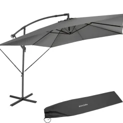 tectake Parasol Apollon met slinger 2,5 x 2,5 m, Lichtgrijs