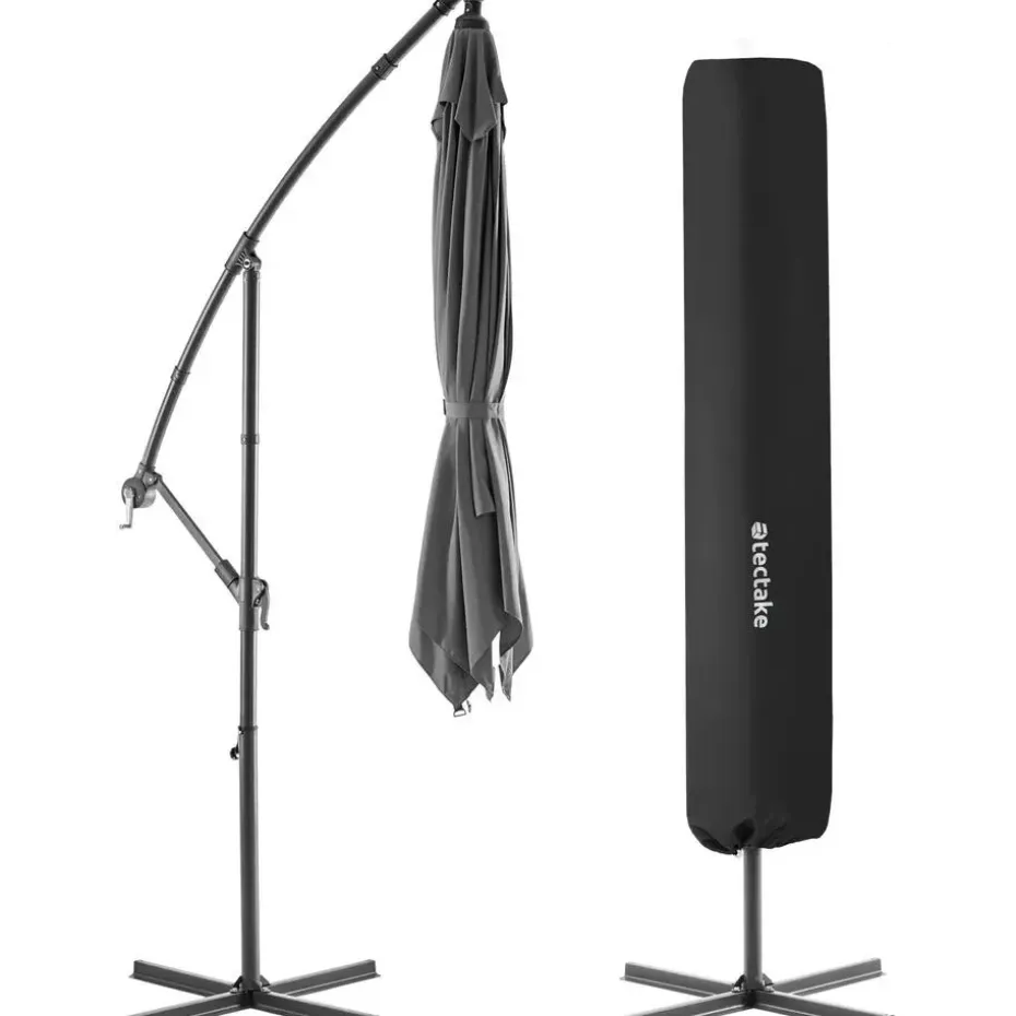 tectake Parasol Apollon met slinger 2,5 x 2,5 m, Lichtgrijs