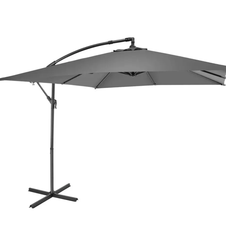 tectake Parasol Apollon met slinger 2,5 x 2,5 m, Lichtgrijs