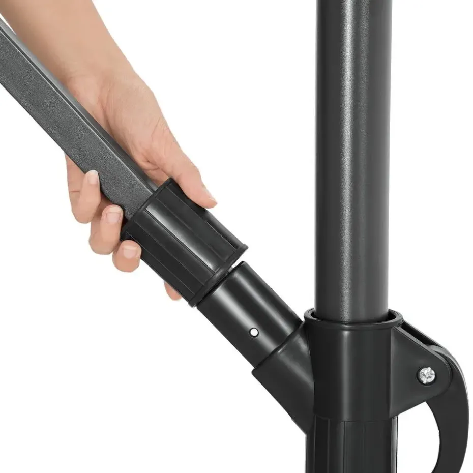 tectake Parasol Apollon met slinger 2,5 x 2,5 m, Lichtgrijs