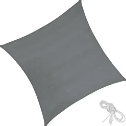 tectake Polyethyleen zonneluifel vierkant grijs, Grijs