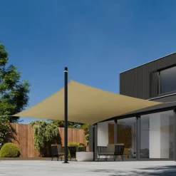 tectake Polyethyleen zonnezeil vierkant beige, Beige