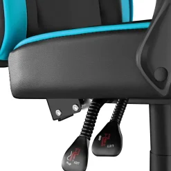 tectake Racing bureaustoel Comodo met voetsteun , Zwart/azuur