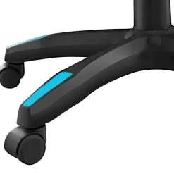 tectake Racing bureaustoel Comodo met voetsteun , Zwart/azuur