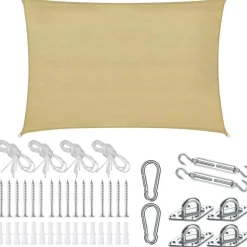 tectake Schaduwdoek Sunny, weerbestendig HDPE-materiaal met UV-bescherming
