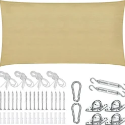 tectake Schaduwdoek Sunny, weerbestendig HDPE-materiaal met UV-bescherming