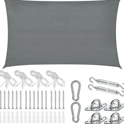 tectake Schaduwdoek Sunny, weerbestendig HDPE-materiaal met UV-bescherming