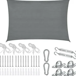 tectake Schaduwdoek Sunny, weerbestendig HDPE-materiaal met UV-bescherming