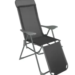 tectake Set van 2 aluminium tuinstoelen inklapbaar met hoofdsteun en voetensteun