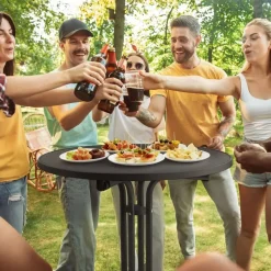 tectake Statafel Eren inklapbaar met hoes 90x110cm, Zwart