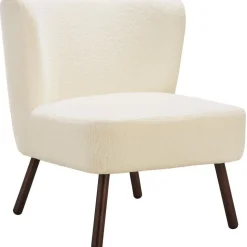 tectake Teddy-fauteuil Robina 2 offwhite W2, Bouclé Gebroken Wit