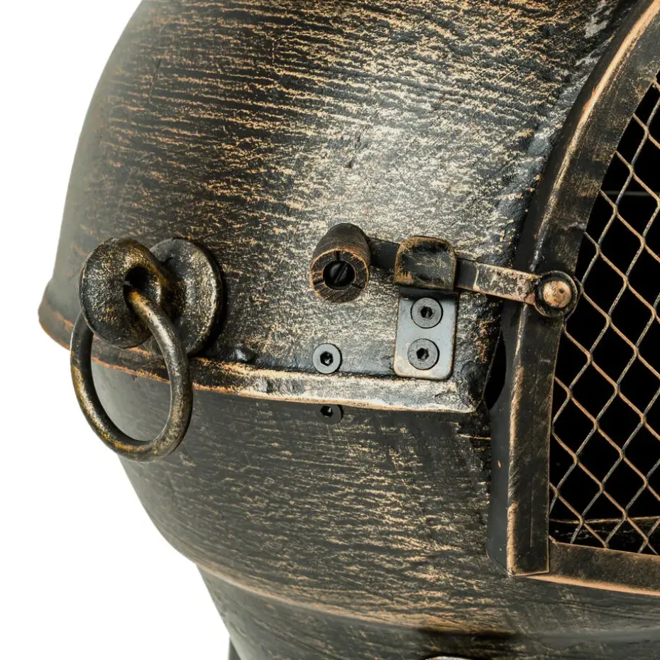 tectake Terrasoven van gietijzer, Grijs