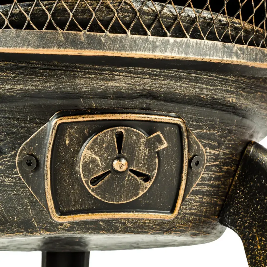 tectake Terrasoven van gietijzer, Grijs