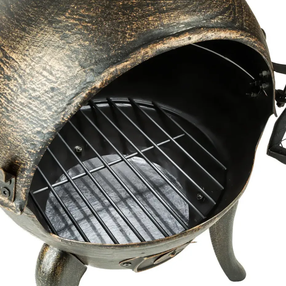 tectake Terrasoven van gietijzer, Grijs