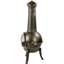 tectake Terrasoven van gietijzer, Grijs