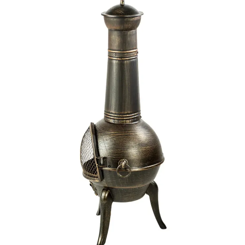 tectake Terrasoven van gietijzer, Grijs