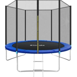 tectake Trampoline Garfunky met veiligheidsnet, Zwart/blauw