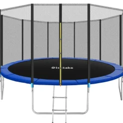 tectake Trampoline Garfunky met veiligheidsnet, Zwart/blauw