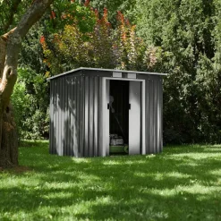 tectake Tuinhuis met hellend dak, Grijs/wit