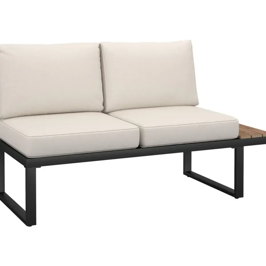 tectake Tuin-loungeset Eliar, 4-delig, met aluminium frame, Zwart