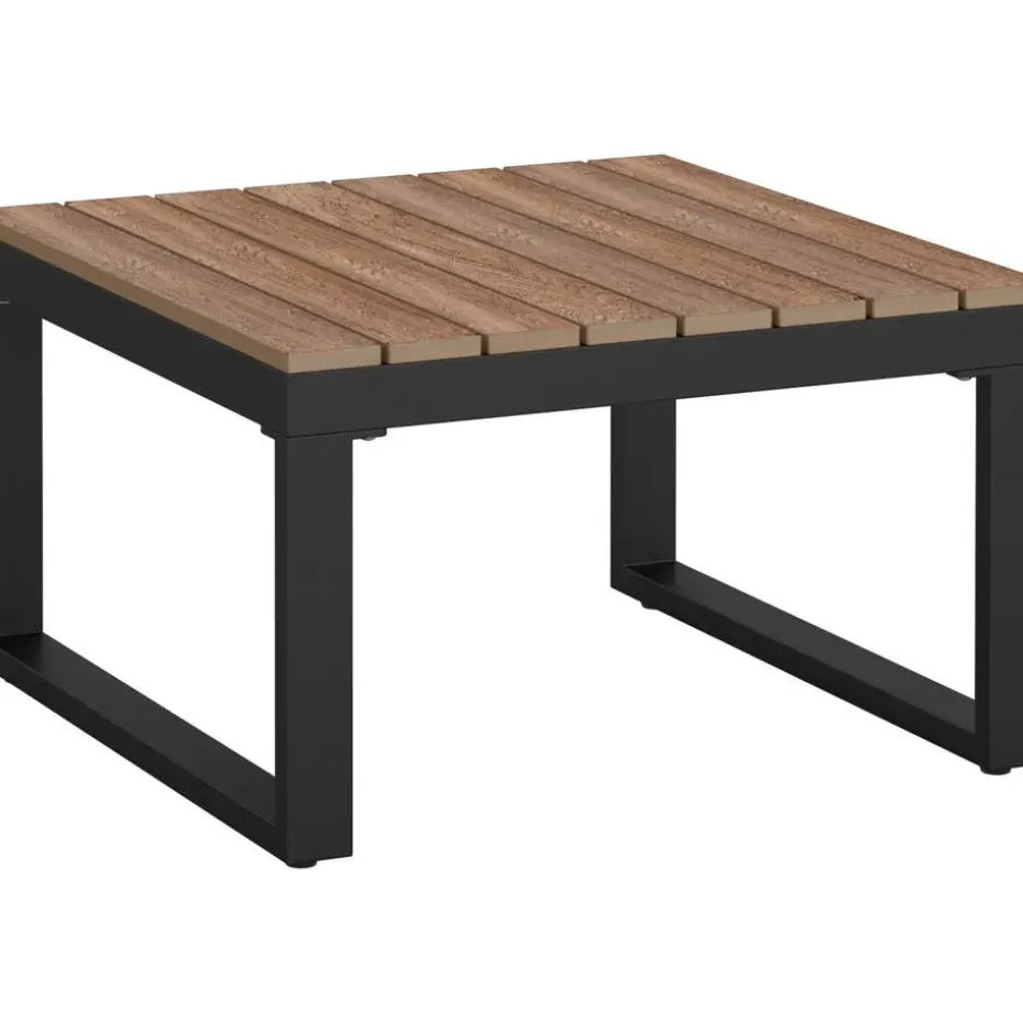 tectake Tuin-loungeset Eliar, 4-delig, met aluminium frame, Zwart