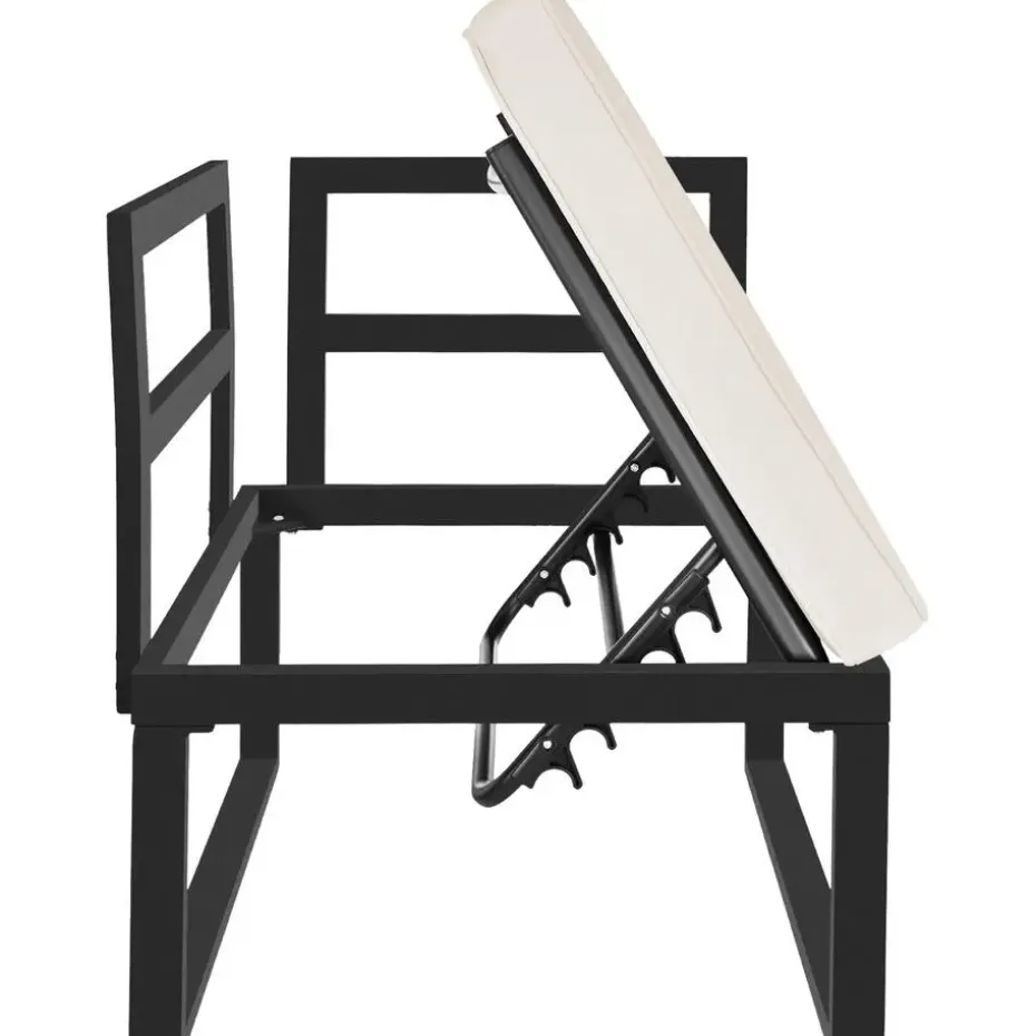 tectake Tuin-loungeset Eliar, 4-delig, met aluminium frame, Zwart