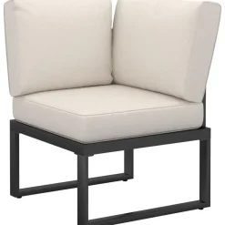 tectake Tuin-loungeset Eliar, 4-delig, met aluminium frame, Zwart