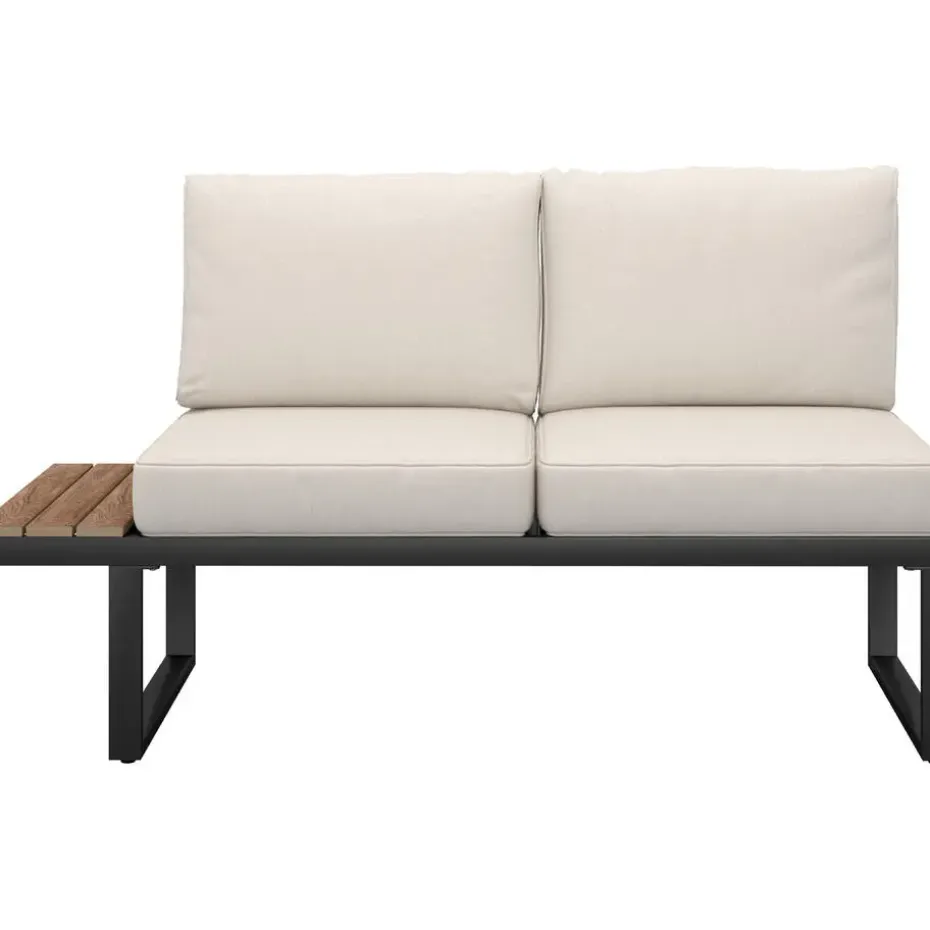 tectake Tuin-loungeset Eliar, 4-delig, met aluminium frame, Zwart