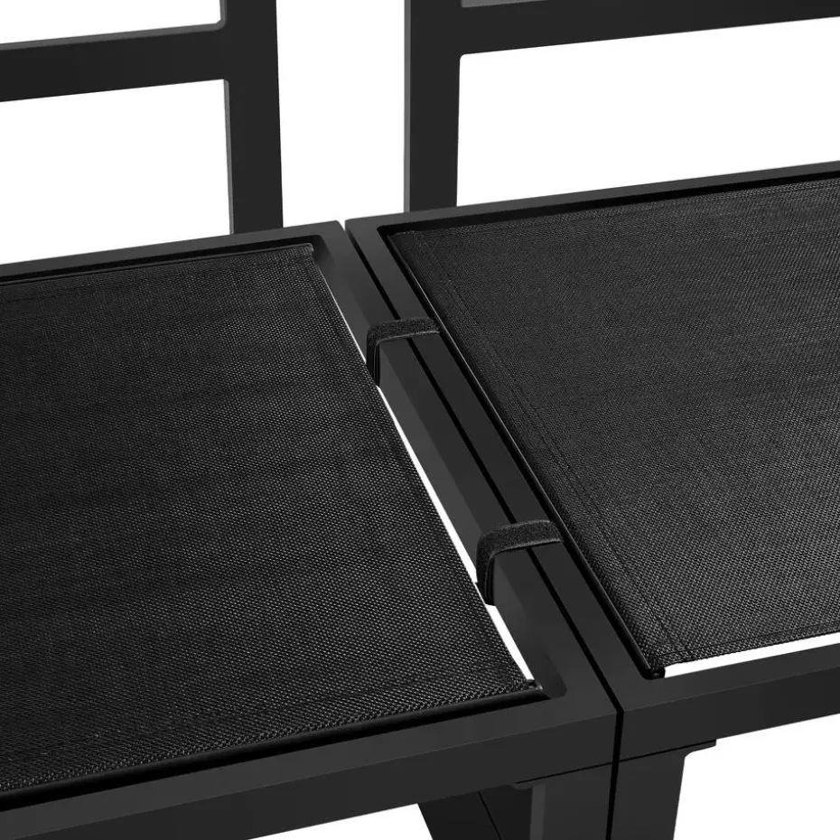 tectake Tuin-loungeset Eliar, 4-delig, met aluminium frame, Zwart