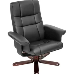 tectake TV-fauteuil met krukje model I, Zwart/bruin
