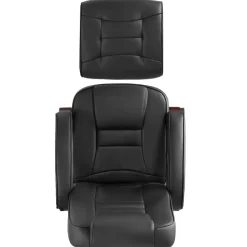 tectake TV-fauteuil met krukje model 2, Zwart/bruin