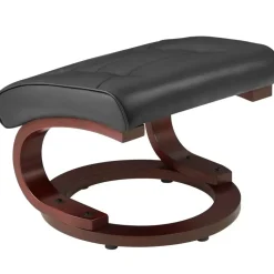 tectake TV-fauteuil met krukje model 2, Zwart/bruin