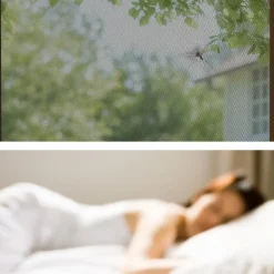 tectake Vliegenhor voor raamkozijnen - 100 x 120 cm - Bruin