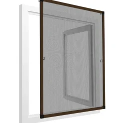 tectake Vliegenhor voor raamkozijnen - 100 x 120 cm - Bruin