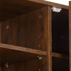 tectake Wandkast Warrington 100x37x82cm, Industrieel Hout Donker, Rustiek