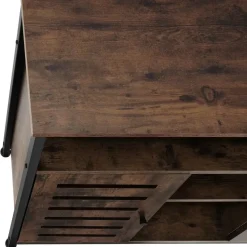 tectake Wandkast Warrington 100x37x82cm, Industrieel Hout Donker, Rustiek